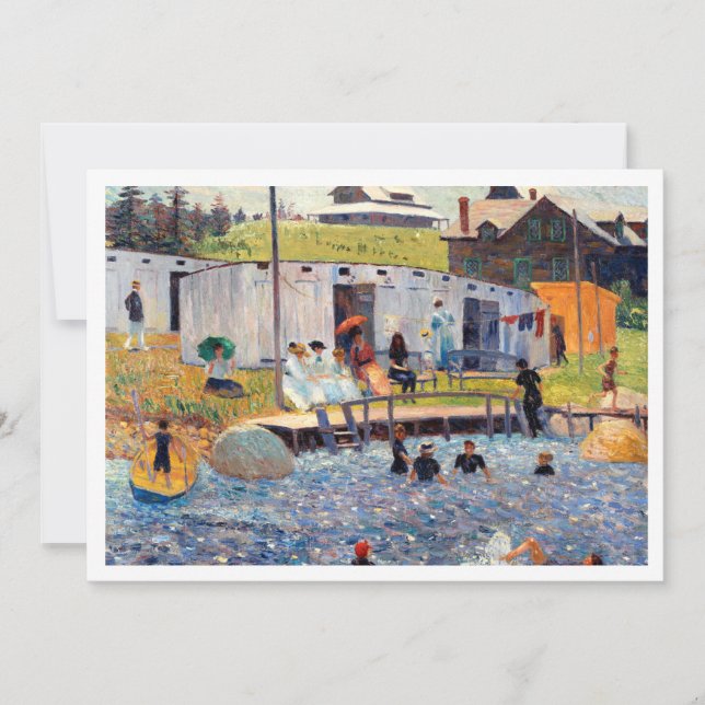 Convite Baixável Linda pintura famosa na praia (Frente)