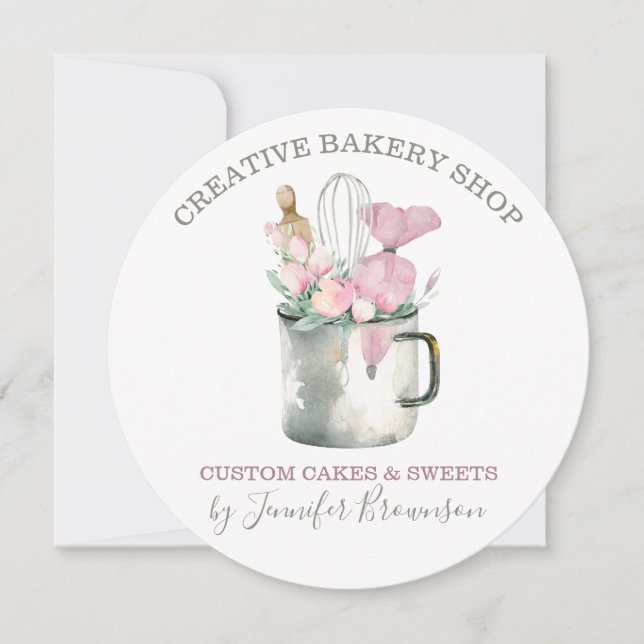 Convite Bakery Pastry Chef mug Boho chic flower patisserie (Frente)