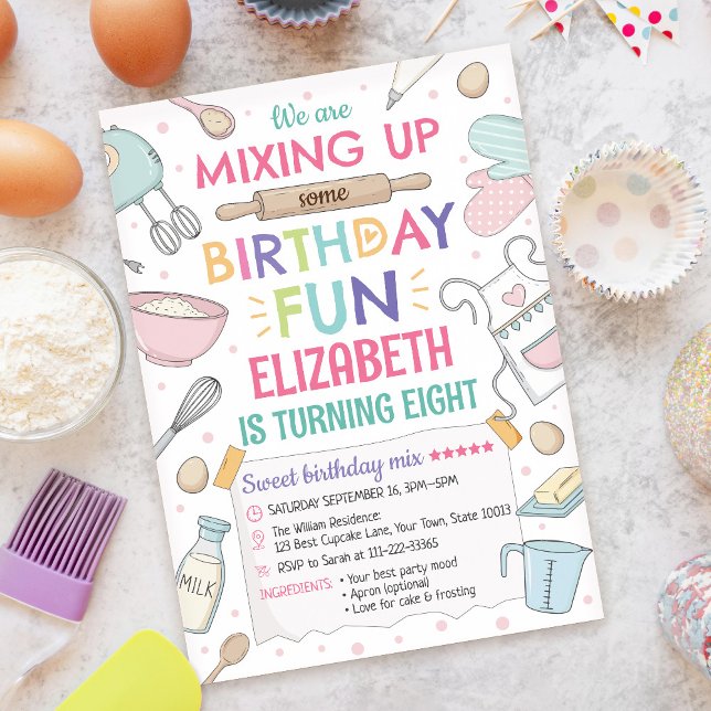 Convite Baking Birthday Party Invitation (Criador carregado)