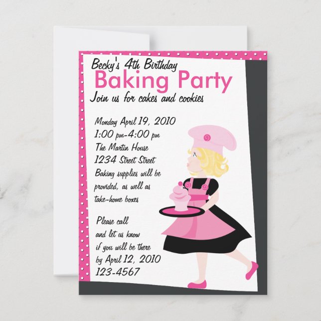 Convite Baking Cutie (Frente)