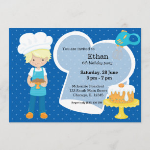 Convite Baking * escolha sua cor de fundo