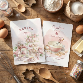Convite Baking Party Birthday Girls | Elegant Soft Pastel