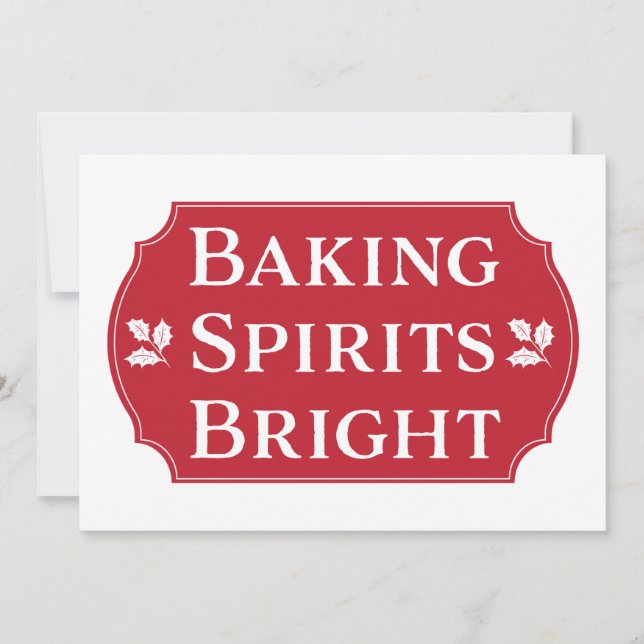 Convite Baking Spirits Bright Cookie Exchange Party (Frente)