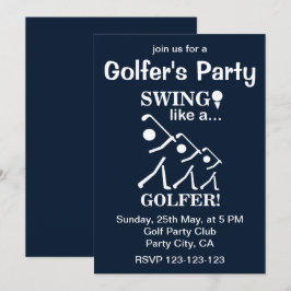 Convite Balançar como um Golfista Festa de Golfe