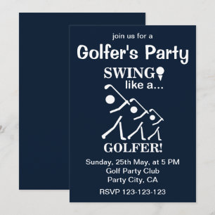 Convite Balançar como um Golfista Festa de Golfe