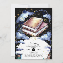 Convite Balanço de um Livro de Histórias Mágico Personaliz