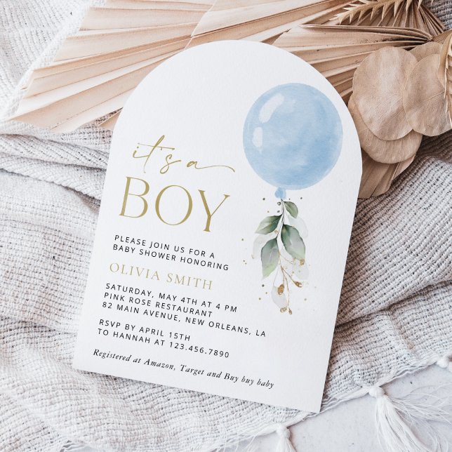 Convite Balão Azul, Eucalyptus, Greenerescência, Chá de fr (Criador carregado)