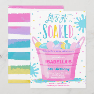 Convite Balão de água Festa de aniversário Verão Balã