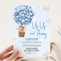 Balão de ar quente azul para cima e para fora Chá 