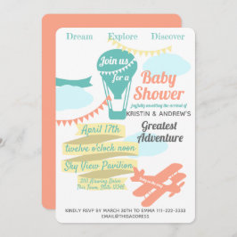 Convite Balão de ar quente e avião da Adventure excelente