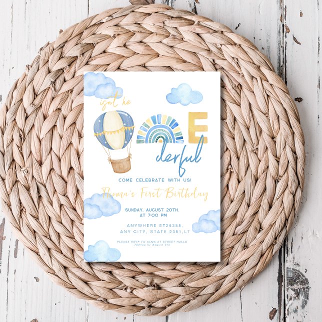 Convite Balão de Ar Quente Não é primeiro aniversario Mara (Criador carregado)