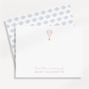 Convite Balão de Ar Quente Rosa, do berçário de,