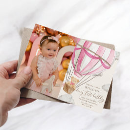 Convite Balão de Cabelo Quente do Urso Teddy Foto de Prime