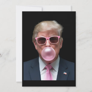 Convite Balão de Goma Rosa Trump Divertido Presidente dos