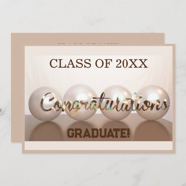 Convite Balão de Graduação de Formandos de Parabéns de tau (Frente/Verso)