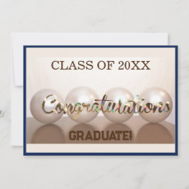 Convite Balão de Graduação do Formando de Parabéns marinho