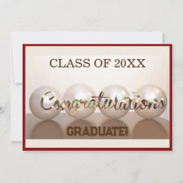 Convite Balão de Graduação do Formando Vermelho Parabéns