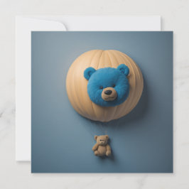 Convite Balão de Urso Azul