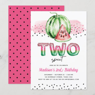 Convite Balão de Verão Letra Melão Dois Bons Aniversár