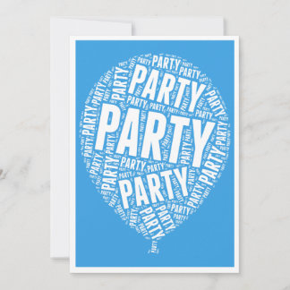 Convite Balão do Partido com fundo azul