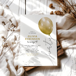 Convite Balão Dourado Tendência 40º Aniversário