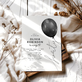 Convite Balão Preto da Moda para Aniversário de 40 anos
