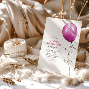Convite Balão Rosa na Moda para 60º Aniversário