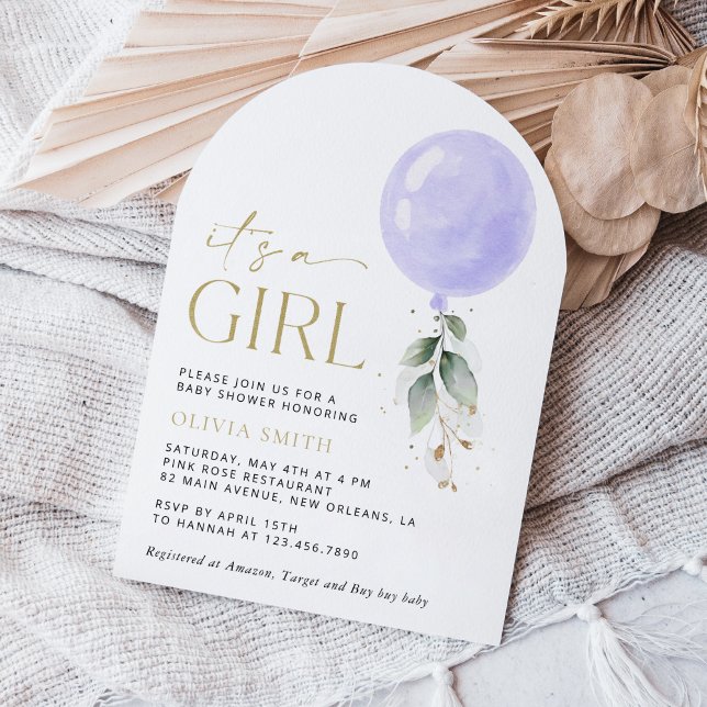 Convite Balão Roxo, Eucalyptus, Greenerescência, Chá de fr (Criador carregado)