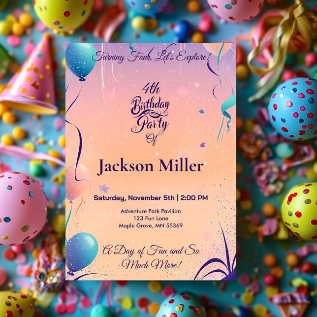 Convite Balão Whimsso Aniversário Convide com Panda Vermel (Criador carregado)