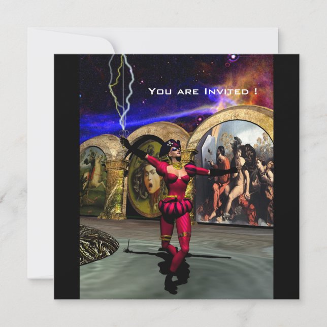 Convite BALÉ ANDROID,Ficha científica azul-preto (Frente)