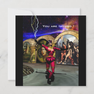 Convite BALÉ ANDROID,Ficha científica azul-preto