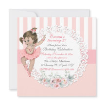 Balé Ballerina Tutu Lace White Stripes Rosa