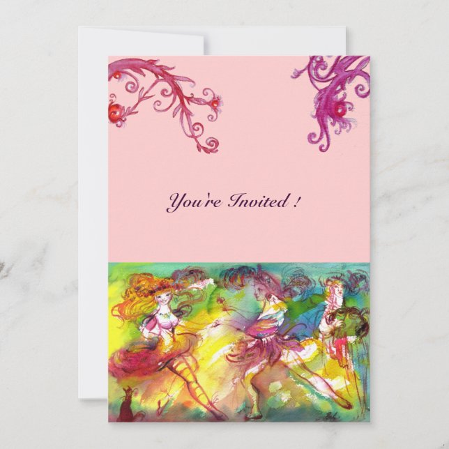 Convite BALÉ CARNIVAL / Mascarada de Veneza, música de dan (Frente)