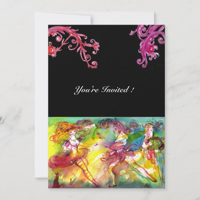 Convite BALÉ CARNIVAL / Mascarada de Veneza, música de dan (Frente)