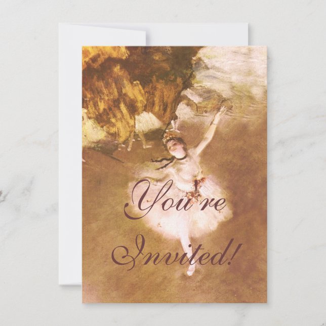 Convite Balé Dancer Degas Star Painting (Frente)