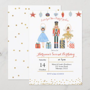 Convite Balé Glitter Confetti Aniversário Convide Noz-Crac