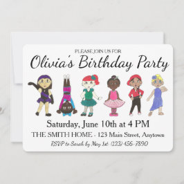 Convite Balé Toque em Jazz Festa de aniversário de Dançari