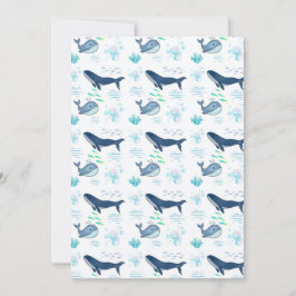 Convite Baleia Azul - Padrão Sem Costura - Animais Marinho