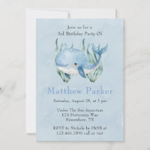 Baleia Azul Sob A Festa de aniversário Do Garoto D