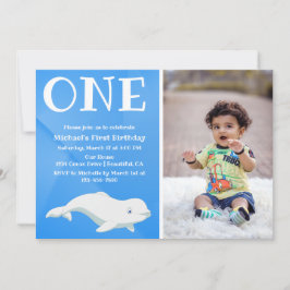 Convite Baleia Beluga Foto do Oceano Ártico Primeiro Anive