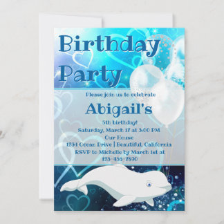 Convite Baleia de Beluga e Festa de aniversário Ártica de