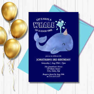 Convite Baleia De Um Festa Corajosa Que Marinho Aniversári