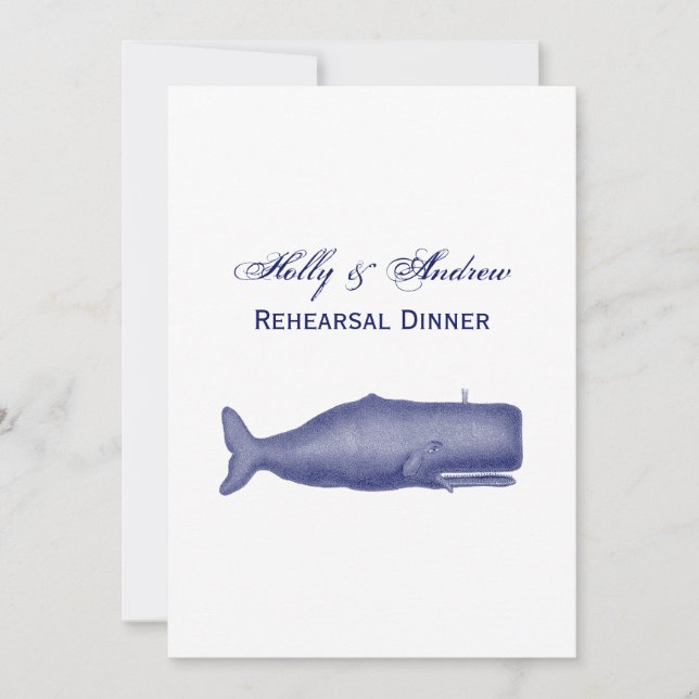 Convite Baleia do século XIX Desenho de Vintage N (Frente)