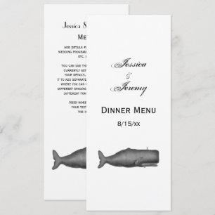 Convite Baleia do século XIX Desenho de Vintage N