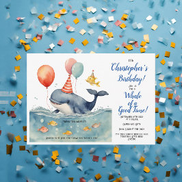Convite Baleia sob o Aniversário do Sea Boy