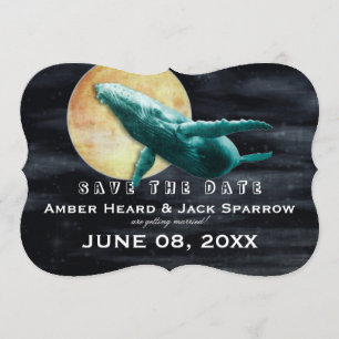 Convite Baleia voando para o casamento da Lua Salvar a Dat