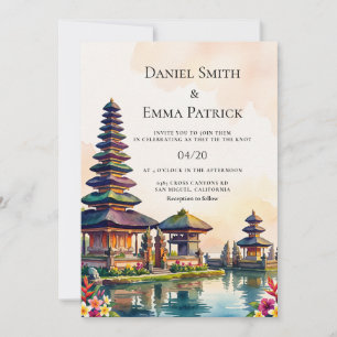 Convite Bali Indonésia Vista Casamento Destino