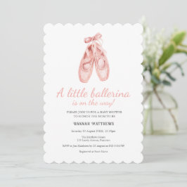 Convite Ballerina Ballet Shoes Baby Shower invitation