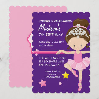 Convite Ballerina Birthday