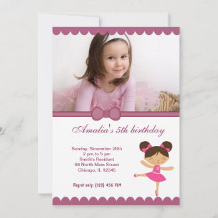Convite Ballerina Birthday Girl